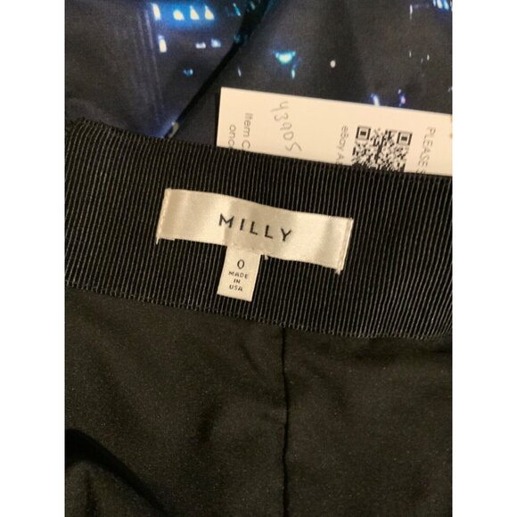 Milly Black, Blue & Purple City Lights Long Midi Skirt, Size 0 - Picture 7 of 7